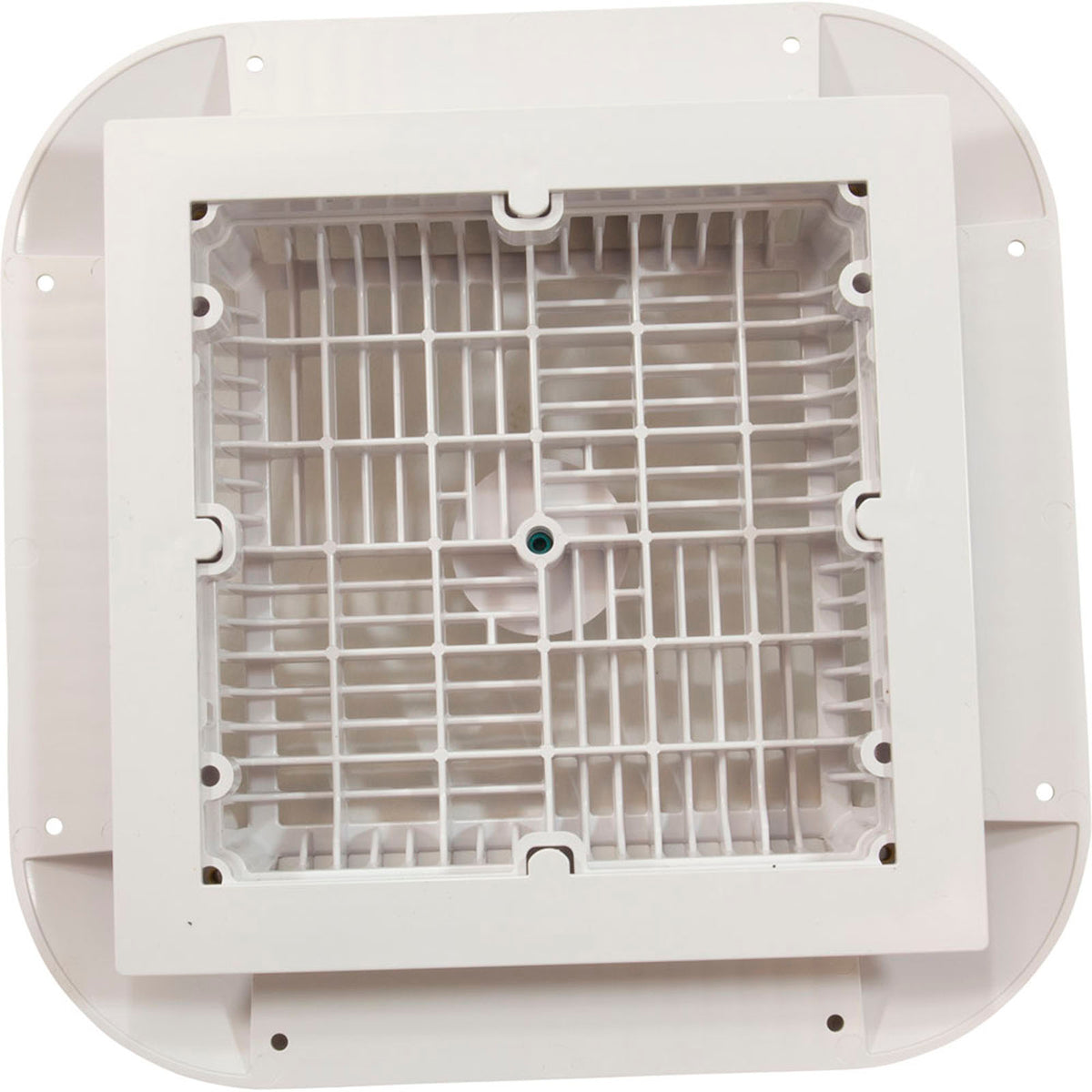 Main Drain Grate, 14" x 14" Square, 2 Retro 9"x9", White