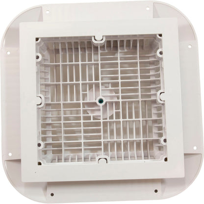 Main Drain Grate, 14" x 14" Square, 2 Retro 9"x9", White