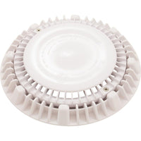 Main Drain Grate, CMP LowPro, 8" Rnd, w/Frame & Vtd Riser, Wht
