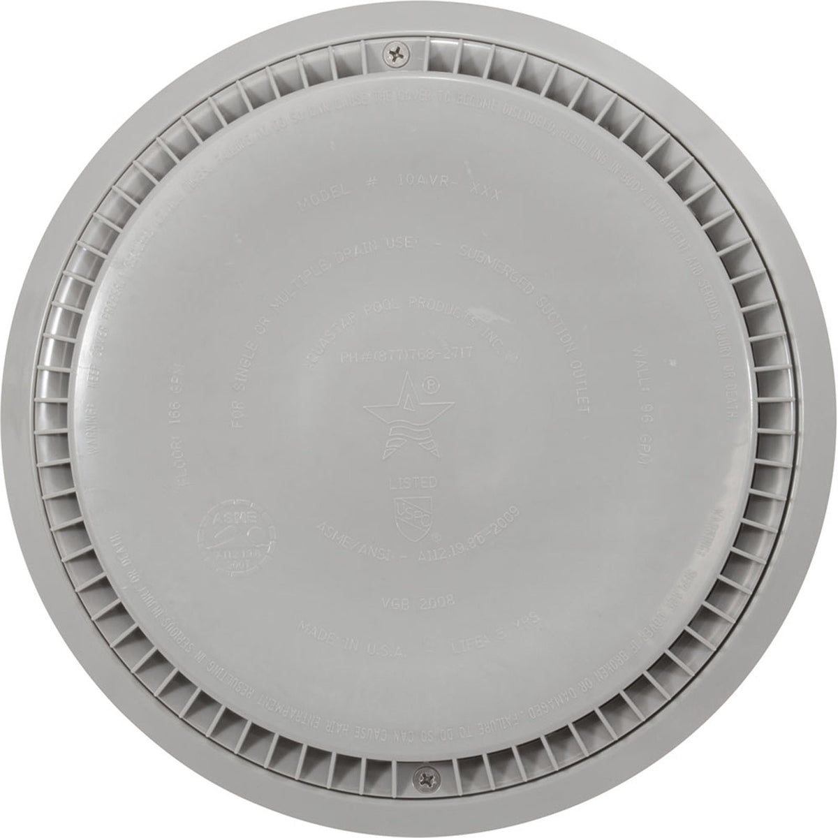 Cover, Aquastar, 10" Round, Gray, w/ Frame