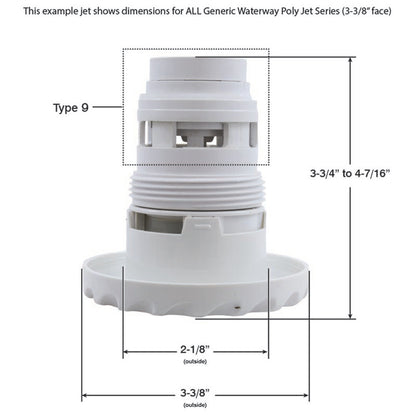 Jet Intl, Poly Jet Generic, 3-3/8"fd, Dir, Dlx Scal, Blanc