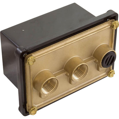 Light Junction Box, Pentair, (3) 1/2" Ports, Brass Base
