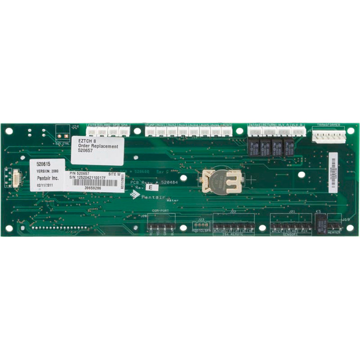 PCB, Pentair, EasyTouch®, UOC Motherboard, 8 Aux
