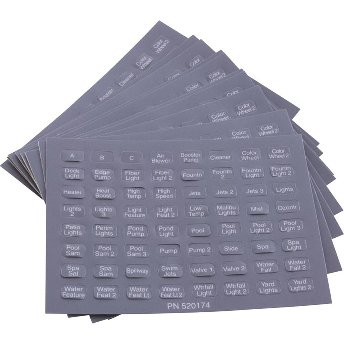 Label, Pentair, IntelliTouchÃ‚Â®, iS10, Set of 10