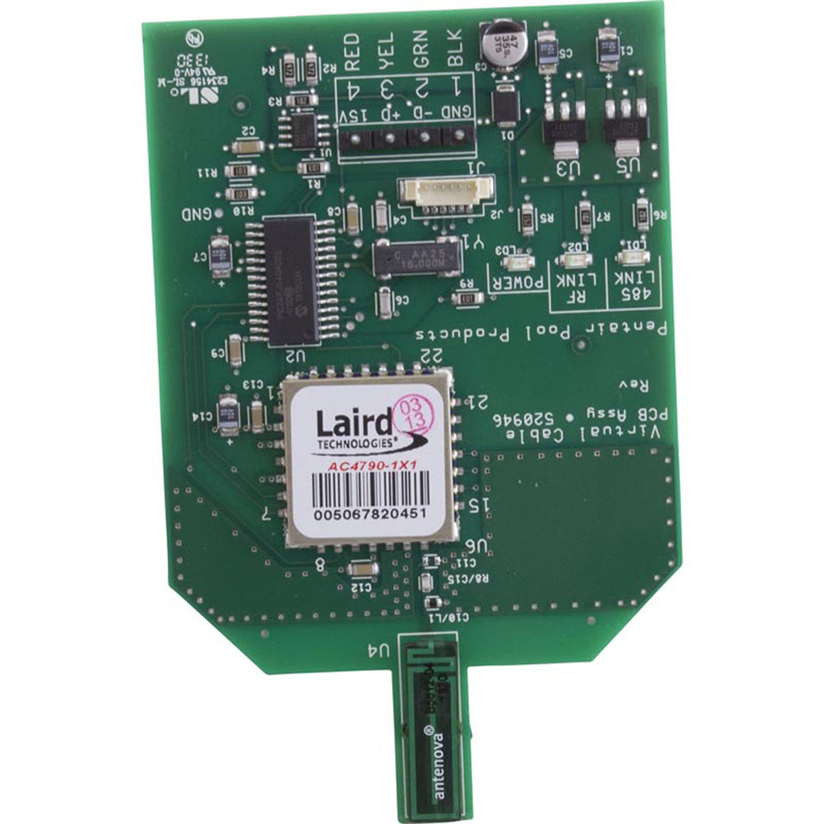 Transceiver PCB, Pentair, Intellitouch, MobileTouch, w/Antenna