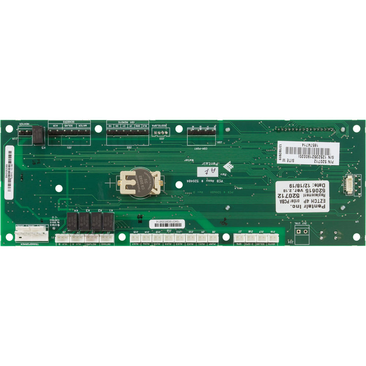 PCB, Pentair, EasyTouch, UOC Motherboard, 4 Aux, Single Body