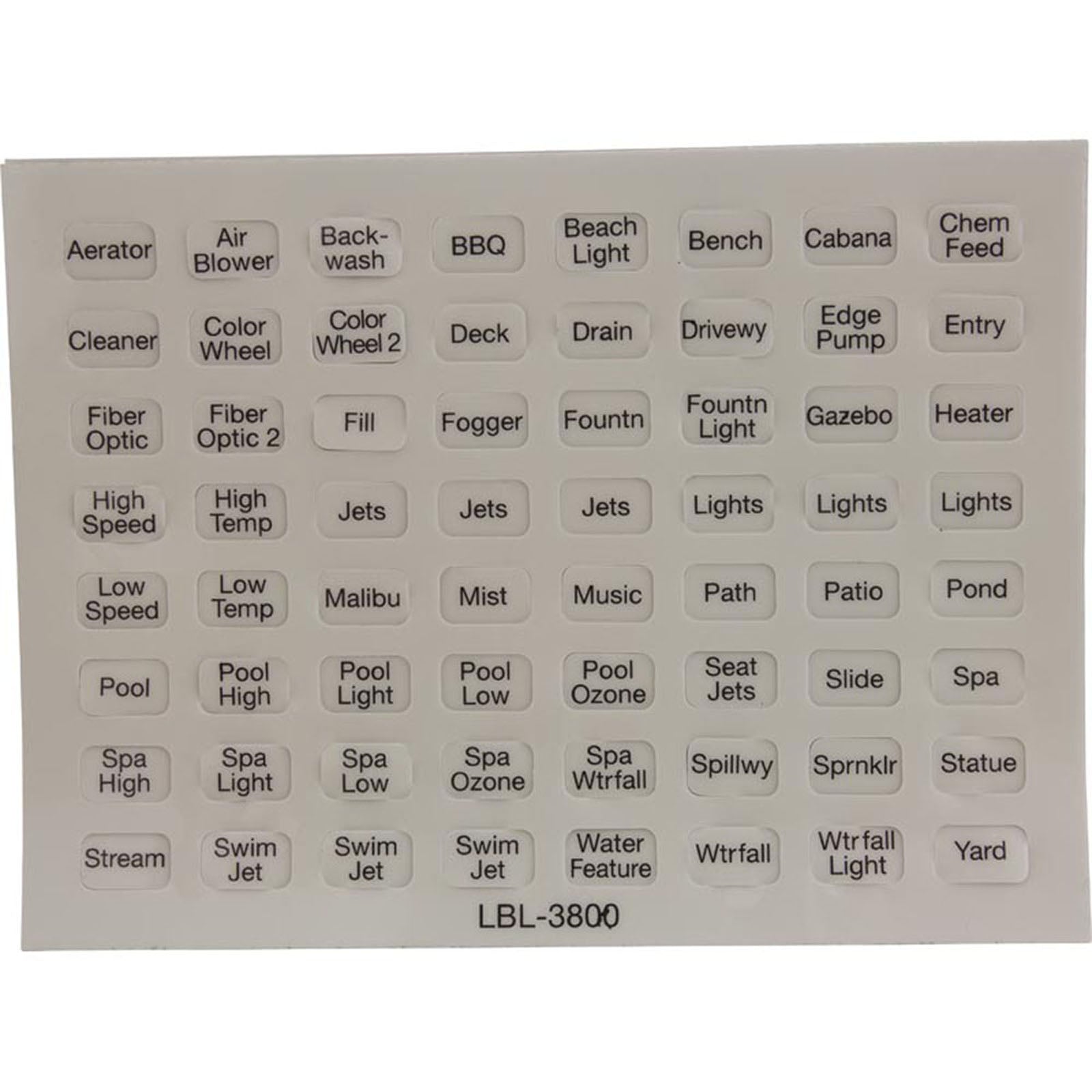 Label, Pentair, Compool, Indoor Control Panel, CP3800 – PST Pool Supplies