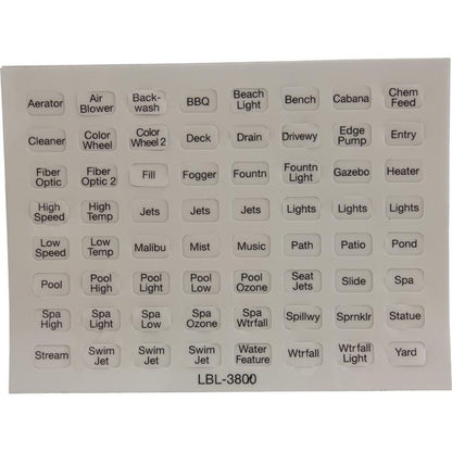 Label, Pentair, Compool, Indoor Control Panel, CP3800