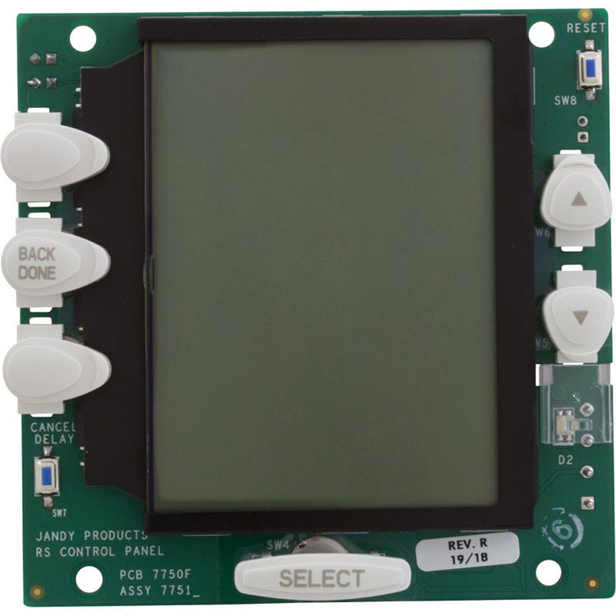 PCB Assembly, Zodiac Jandy AquaLink OneTouch, LCD, White Buttons