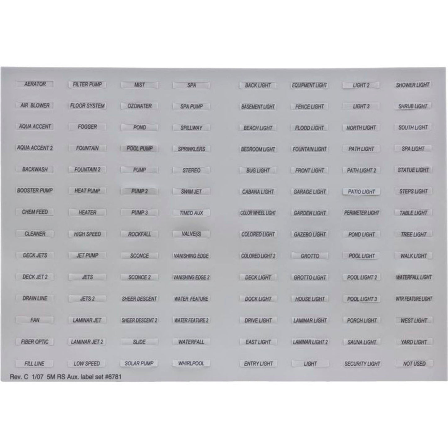 Aux Label, Zodiac Jandy AquaLink, All Button Control