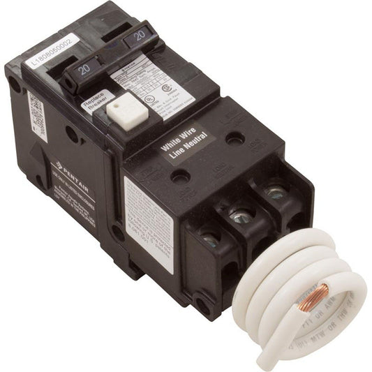 GFCI Circuit Breaker, 20A, 115v/230v, Double Pole
