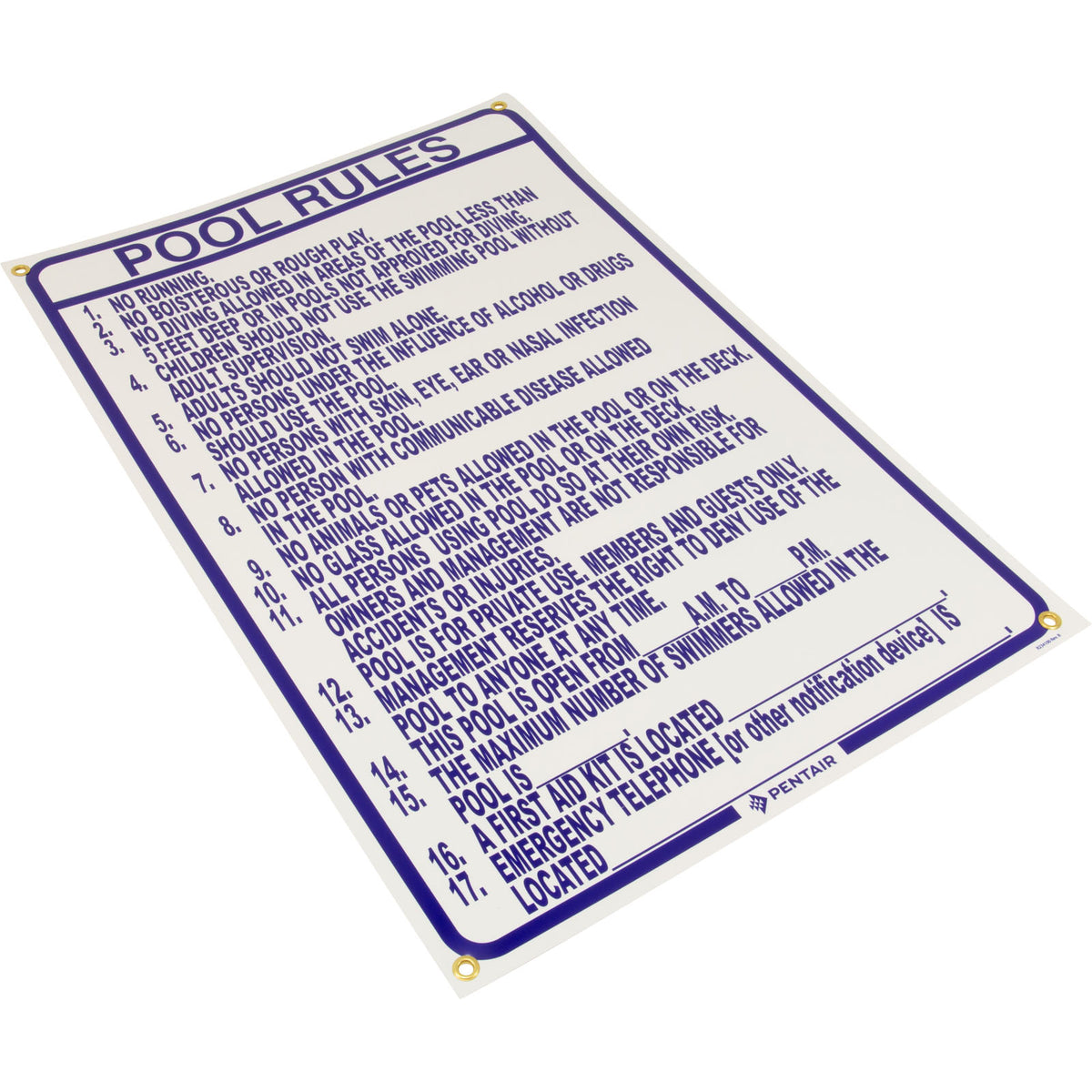Sign, Pool Rules, North Carolina, 24" x 36"