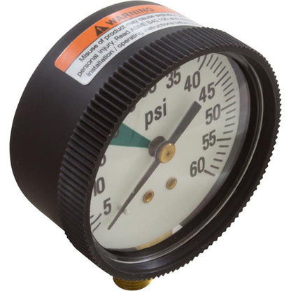 Pressure Gauge, Zodiac Ray-Vac/DM Hose, 60 psi, Bottom Mount