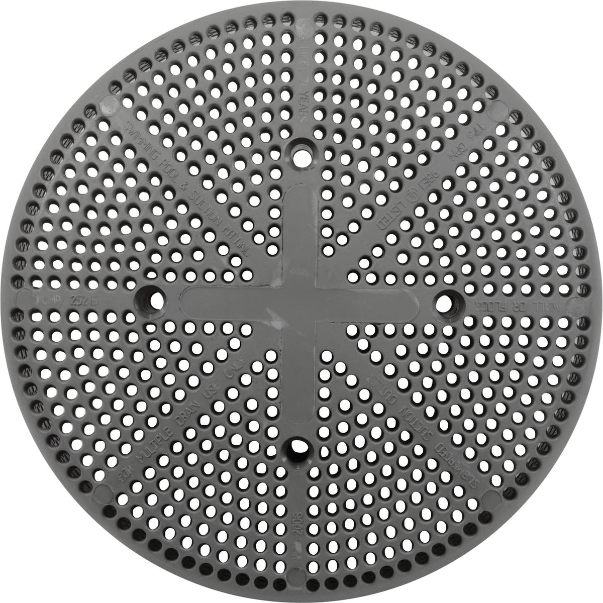 175 Gpm Fiberglass Pool Suction Cover Only (Vgb) Gray