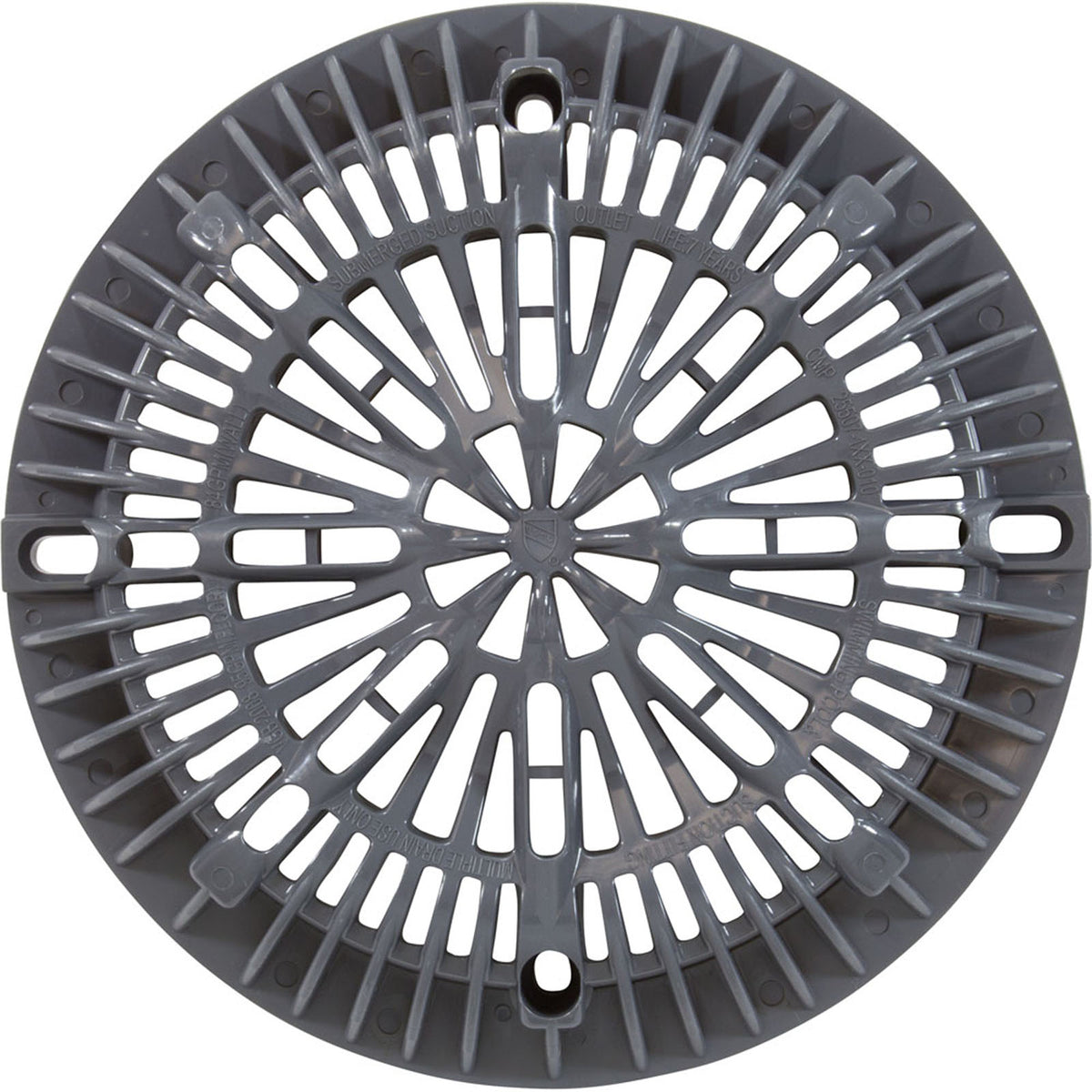 8" Galaxy Drain Cover With Screw Pack, Dk Gray