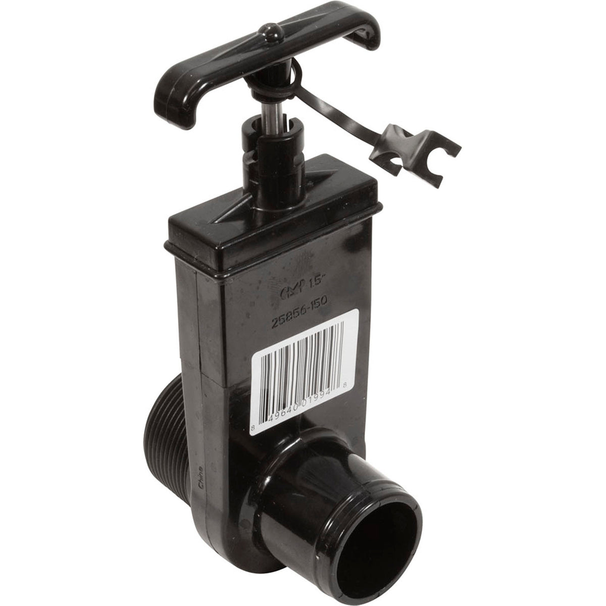 Slice Valve, 1.5In Mip X 1.5In Hose Adapter, Black