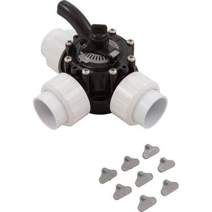 Diverter Valve, 1.5In Unions, 3-Way, Black