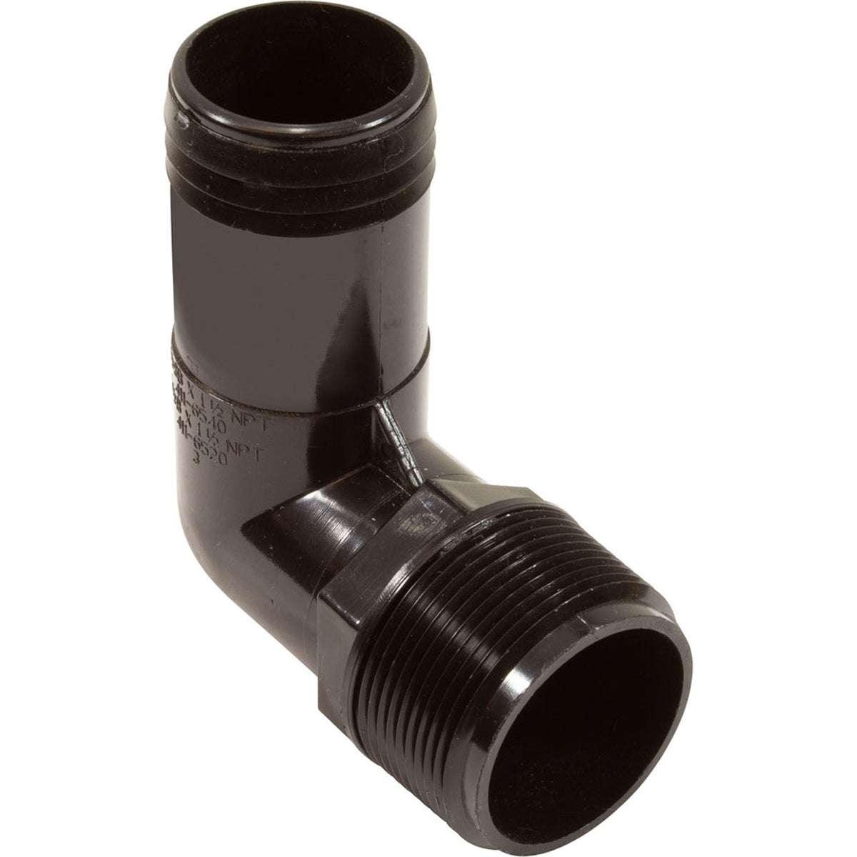 1 1/2"Mptx1 1/2"Hose Barb Ell - Black