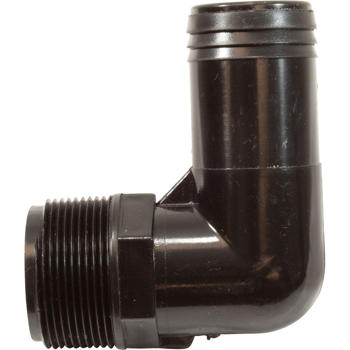 1 1/2"Mptx1 1/2"Hose Barb Ell - Black