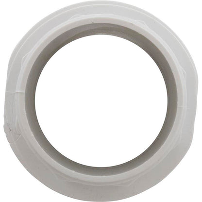 Cola de tubo macho de 2" con contrafuerte y 2" con rosca macho, color blanco