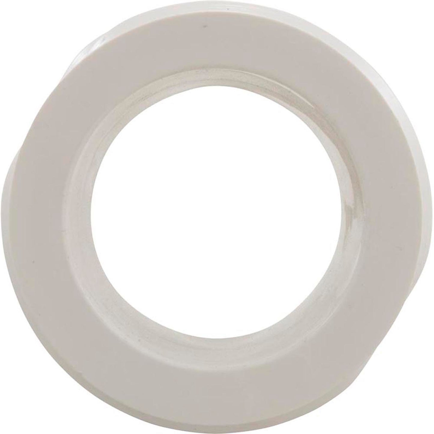 Cola de tubo macho de 2" con contrafuerte y 2" con rosca macho, color blanco