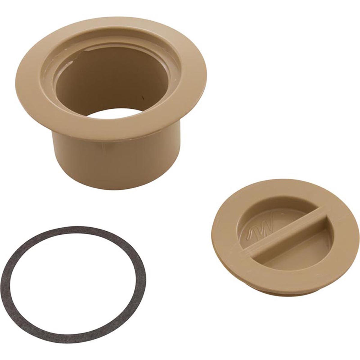 Volleyball Pole Holder Flange & Plug Assembly-Biege