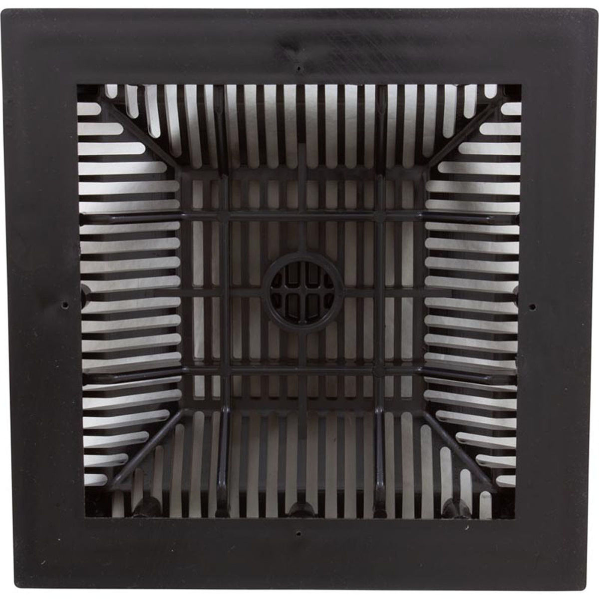 Main Drain Grate, Waterway, 9"x 9", with Frame (2011), Black