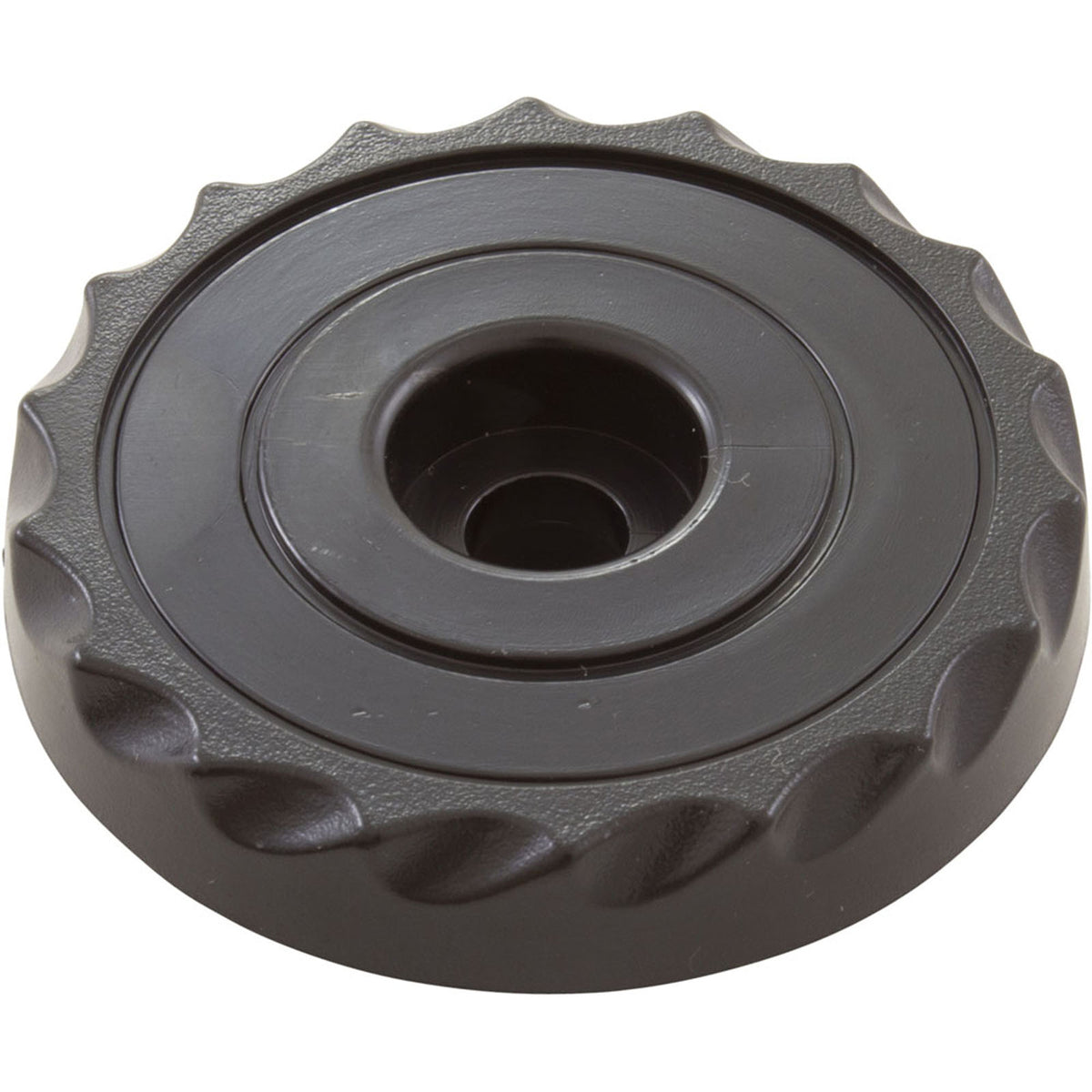 Knob, Waterway, F.A.S., 1" Scalloped, Black