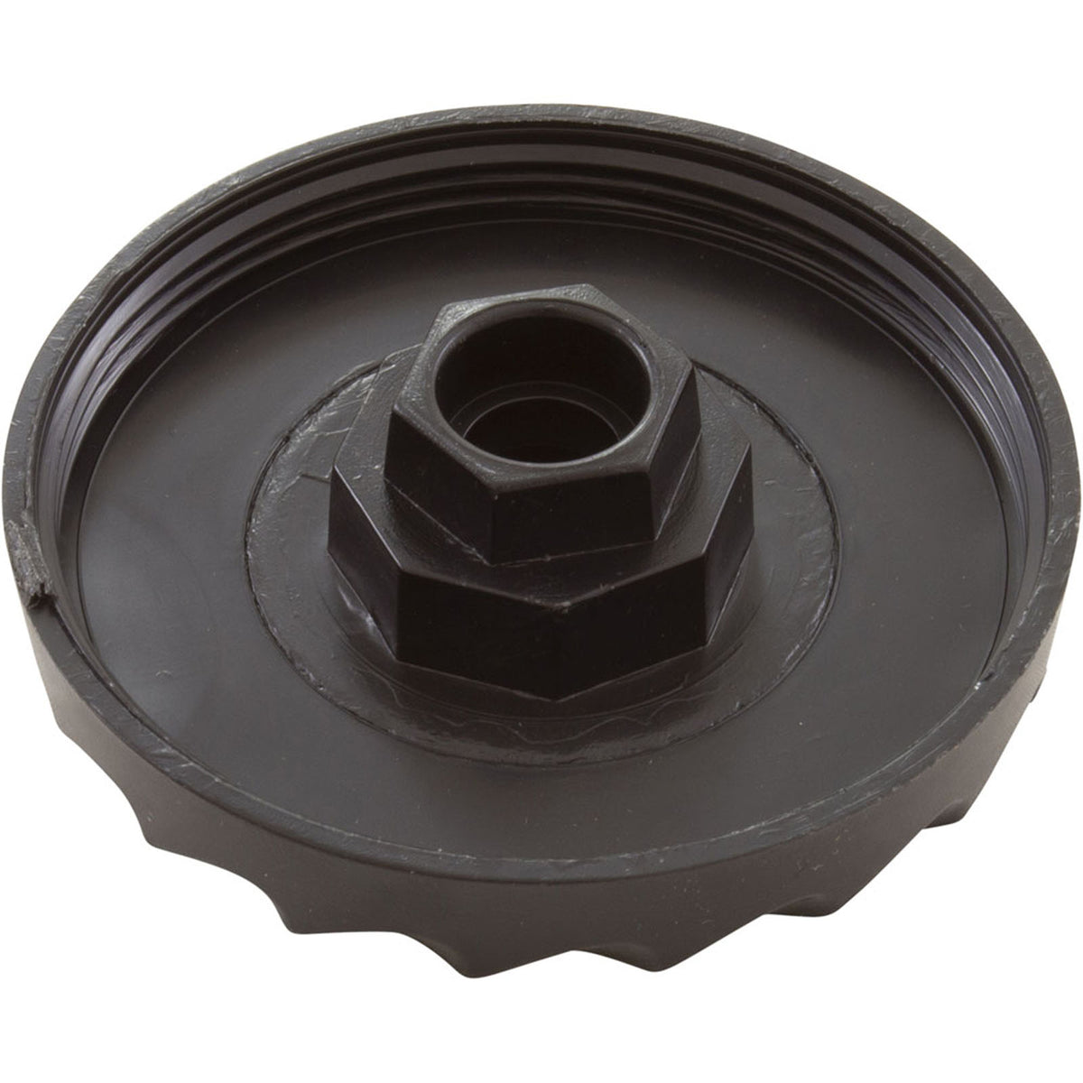 Knob, Waterway, F.A.S., 1" Scalloped, Black