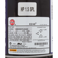 Hf 1,5 CV 115 V 1 vitesse 3 pieds Tl 90 ° à droite sans piège