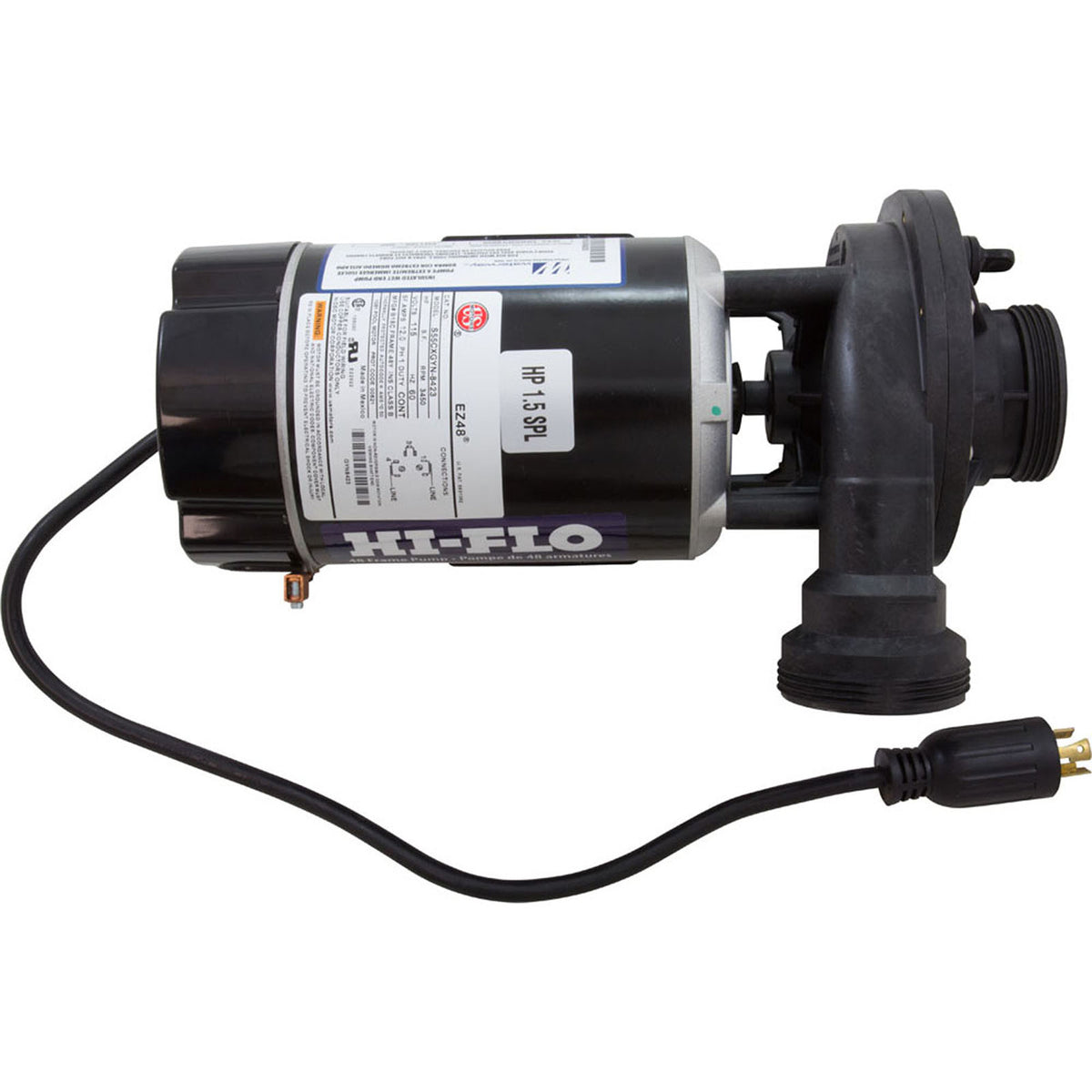 Hf 1,5 CV 115 V 1 vitesse 3 pieds Tl 90 ° à droite sans piège