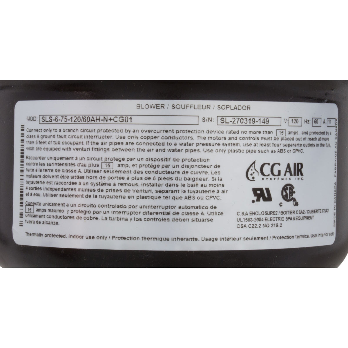 Sls-6-75-120/60Ah-N+Cgo1, Blower