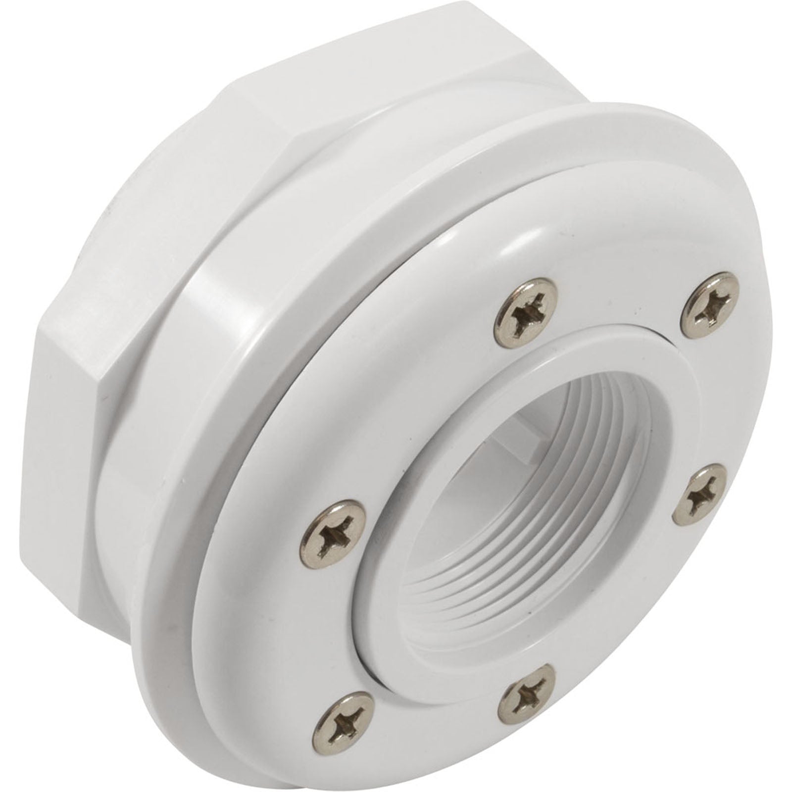 Inlet Fitting, 2"s, PVC, For Vinyl, w/ Face Plate