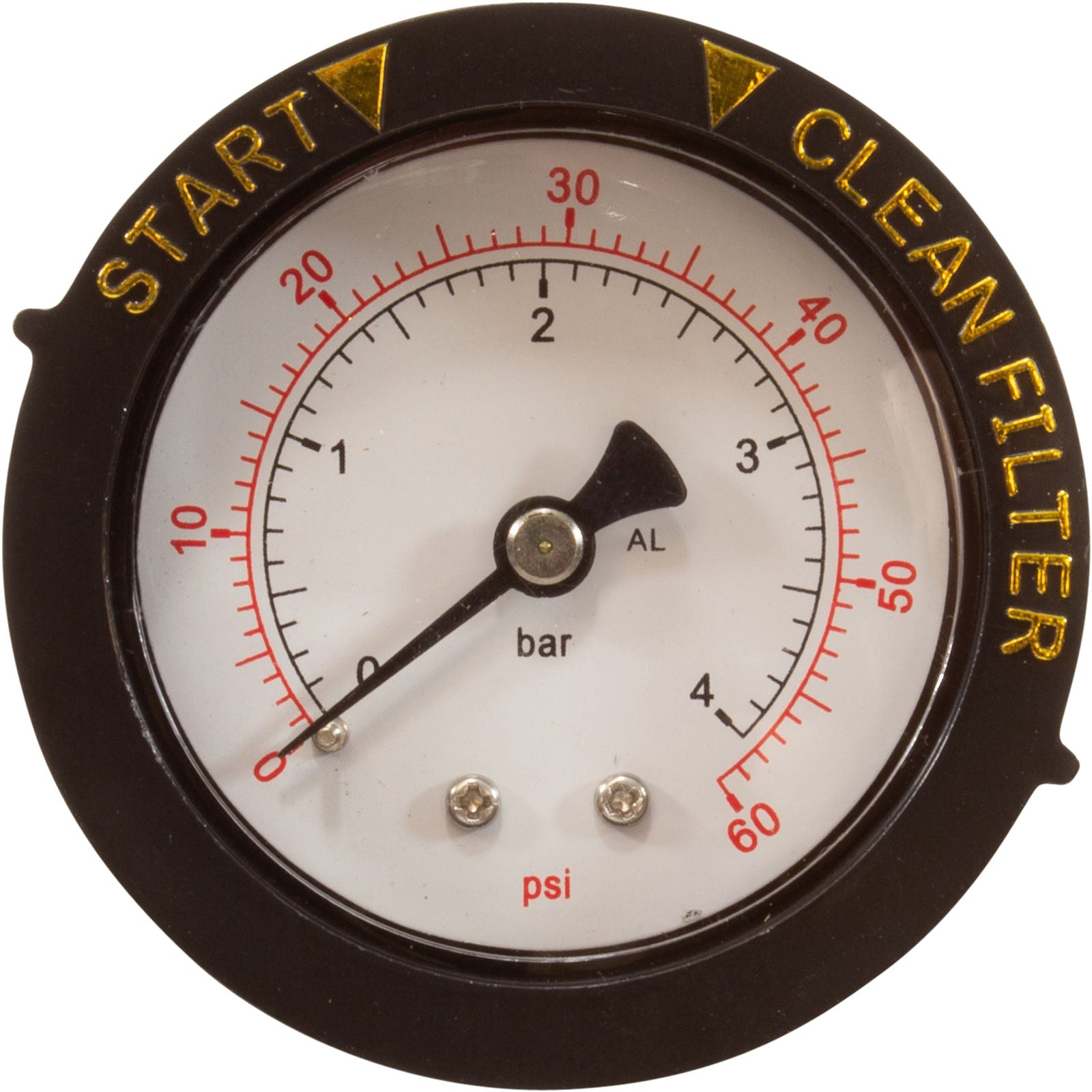 Pressure Gauge, Pentair, 1/4"mpt, 0-60psi, Back Mount