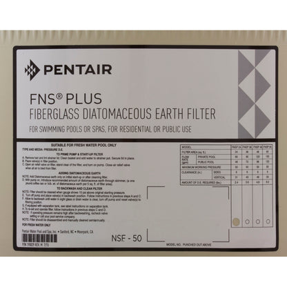 Corps de réservoir, Pentair PacFab FNS, 24 pi2