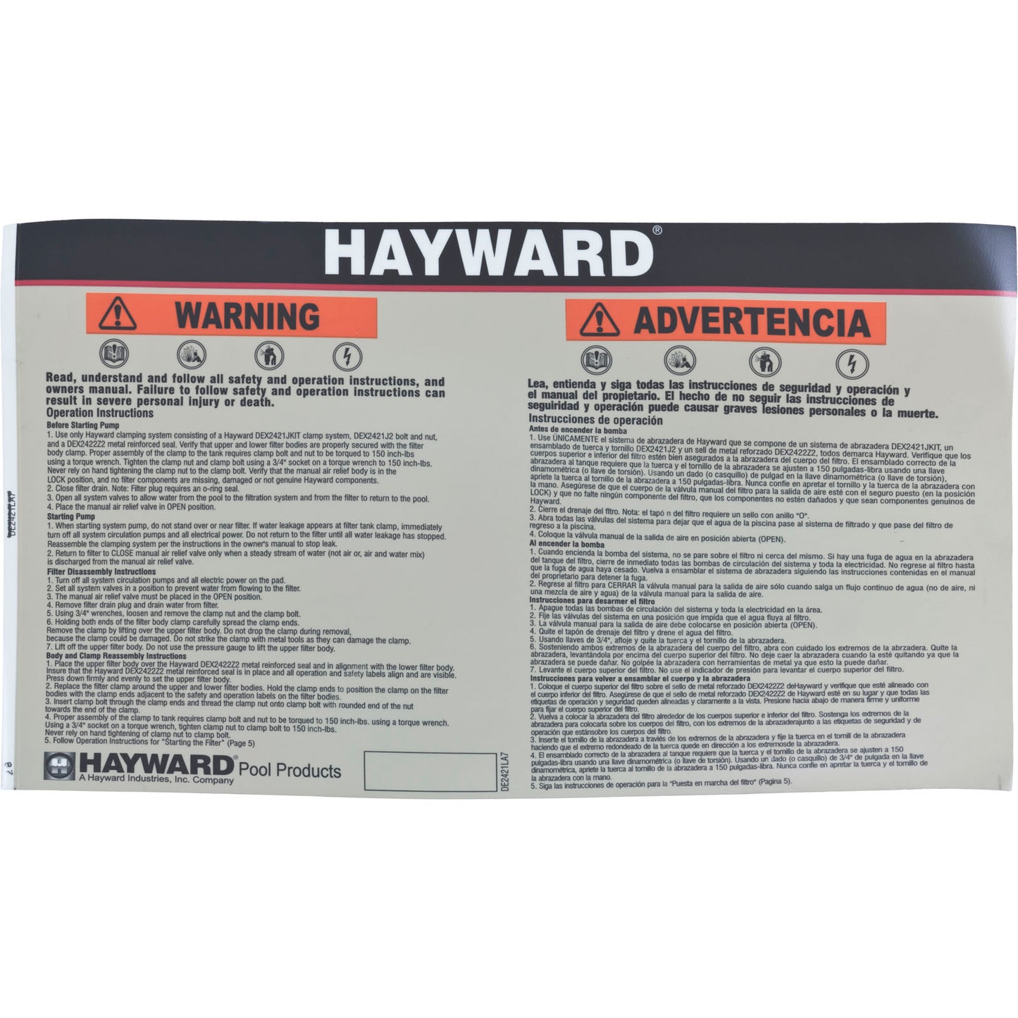 Tank Lid, Hayward C3020/C3025/DE3620, with Clamp Ring