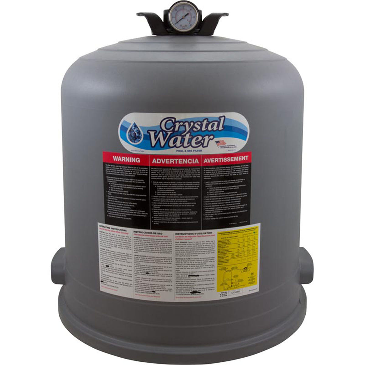 Tank Lid, Waterway Crystal Water, 525 sqft, w/Label