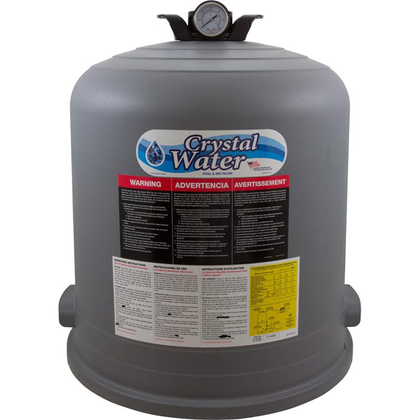 Tank Lid, Waterway Crystal Water, 525 sqft, w/Label