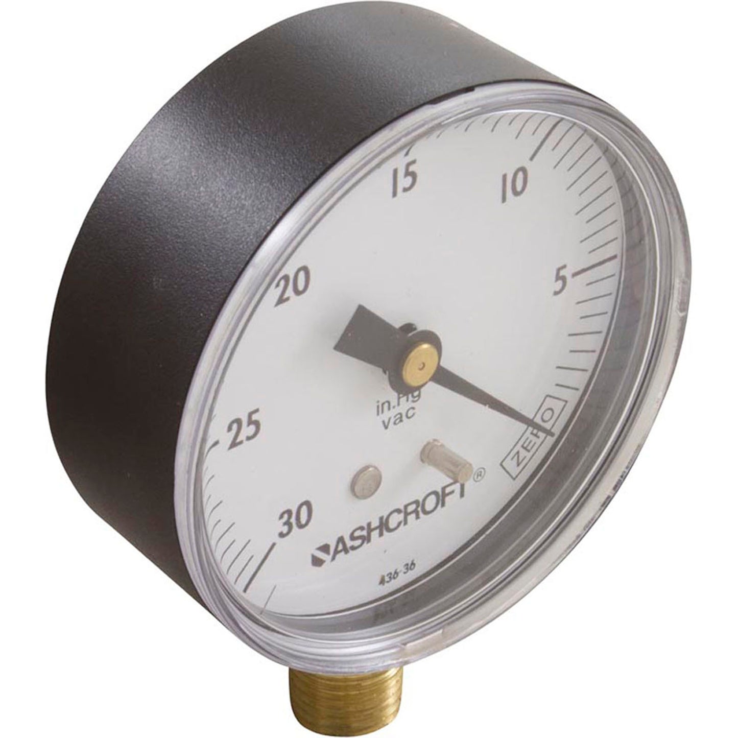 Vacuum Gauge, 1/4"mpt, 0-30 in.Hg, Bottom Mount, Generic