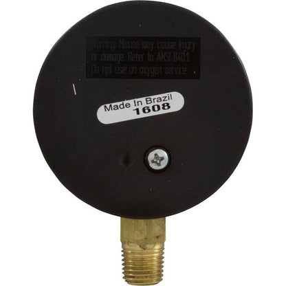 Vacuum Gauge, 1/4"mpt, 0-30 in.Hg, Bottom Mount, Generic