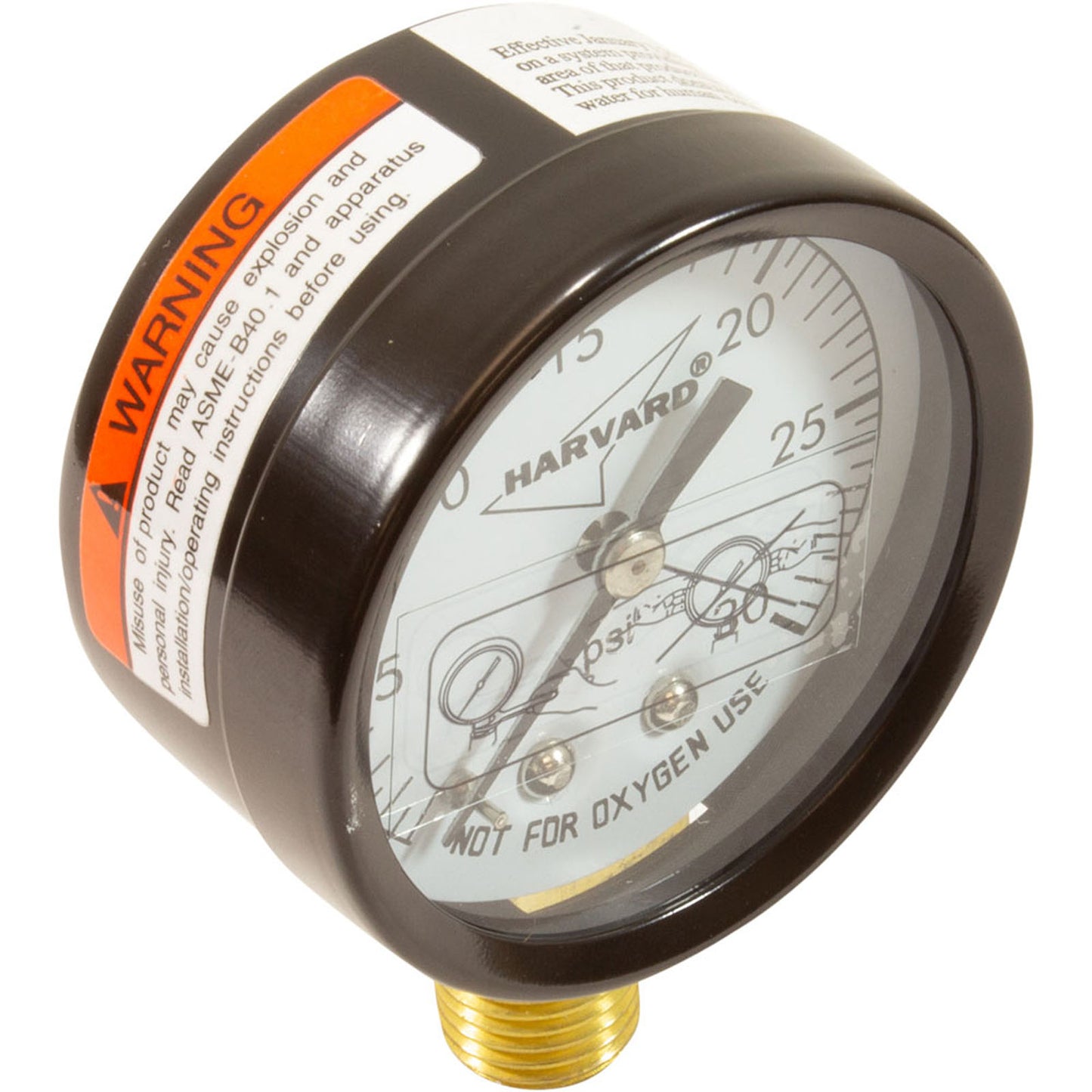 Pressure Gauge, 1/4"mpt, 0-30psi, Bottom Mount, 2"fd, Generic