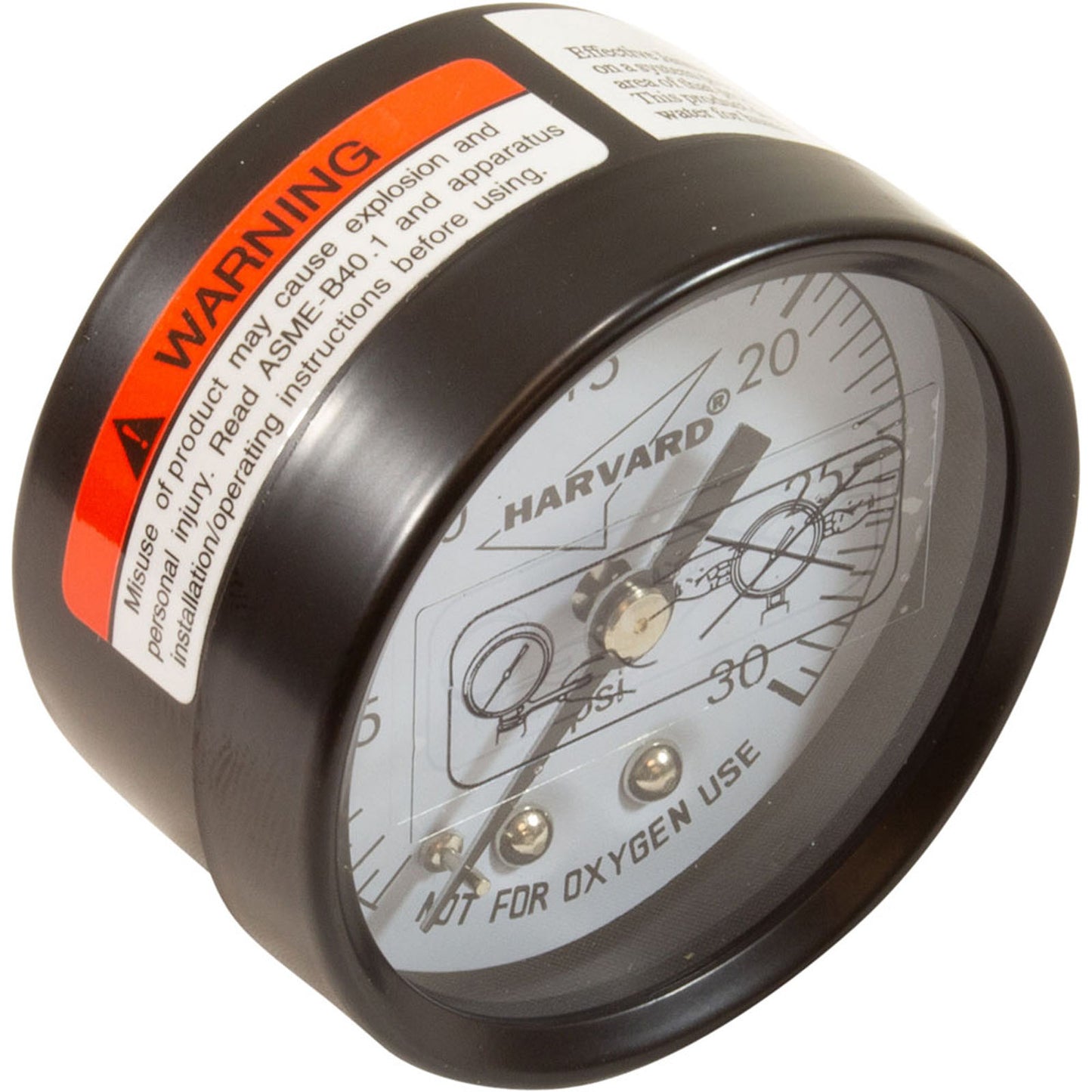 Pressure Gauge, 1/4"mpt, 0-30psi, Back Mount, 2"fd,Generic