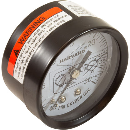 Pressure Gauge, 1/4"mpt, 0-30psi, Back Mount, 2"fd,Generic