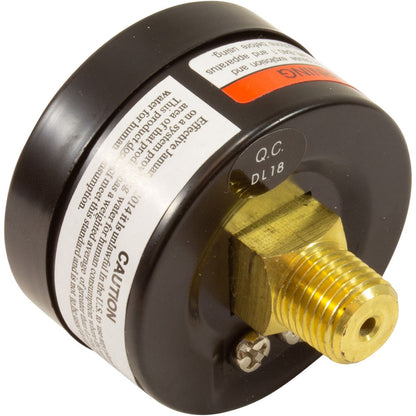 Pressure Gauge, 1/4"mpt, 0-30psi, Back Mount, 2"fd,Generic