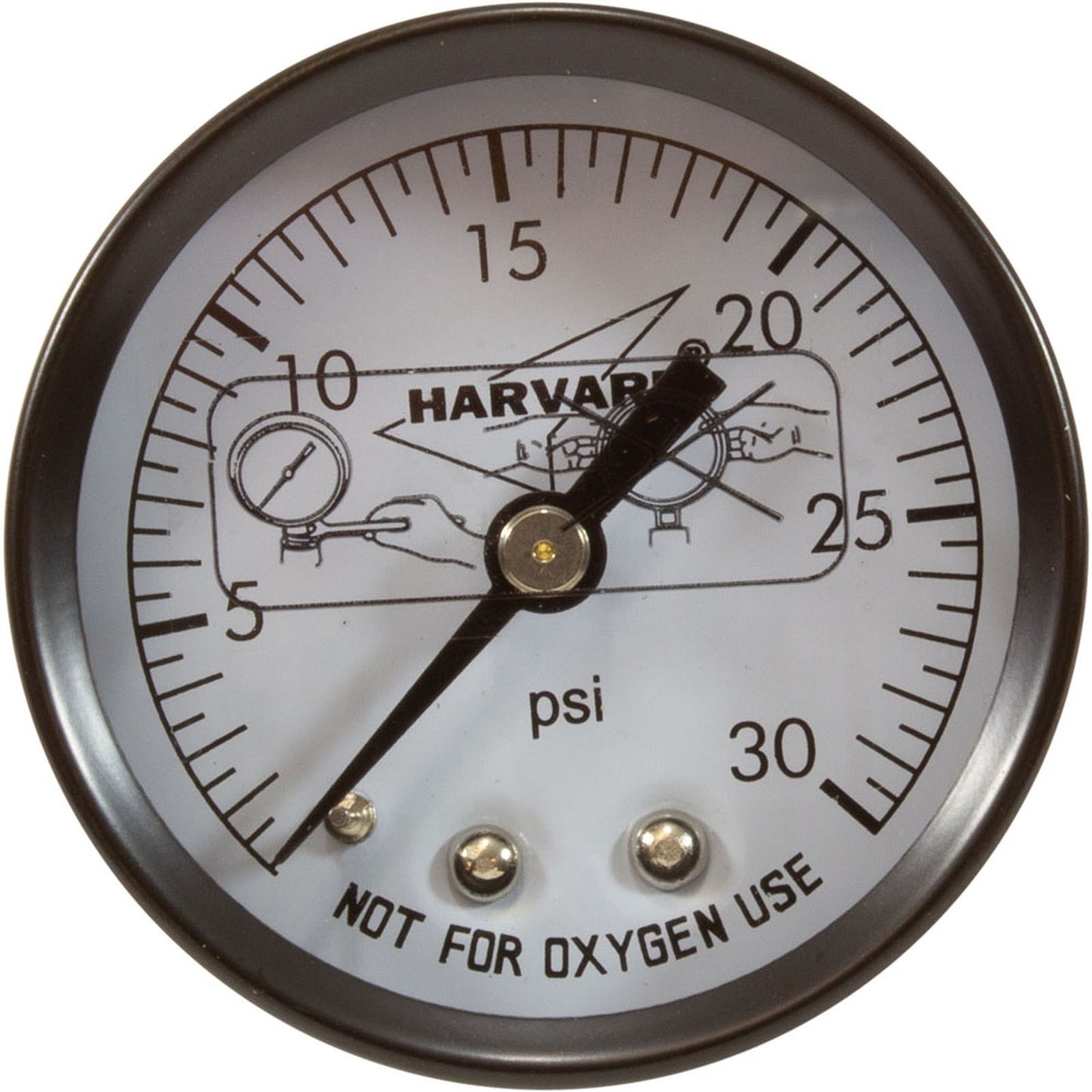 Pressure Gauge, 1/4"mpt, 0-30psi, Back Mount, 2"fd,Generic