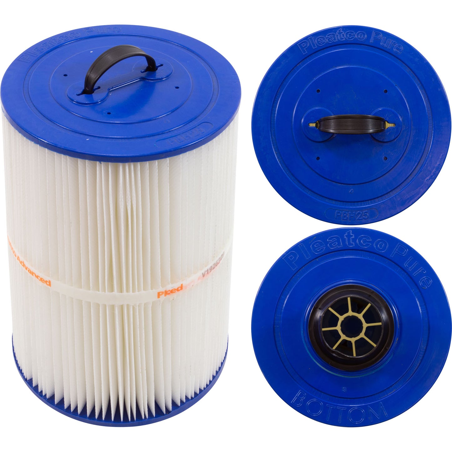 Cartucho, 25 pies cuadrados, alto, 2", conexión S negra, 7", 9-3/16" L, 4 oz