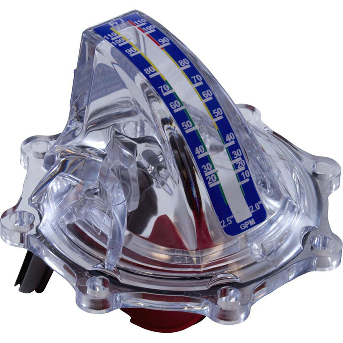 Flow Meter/Check Valve, FlowVis, Jandy/Praher Retro, 2"s/2-1/2"spg