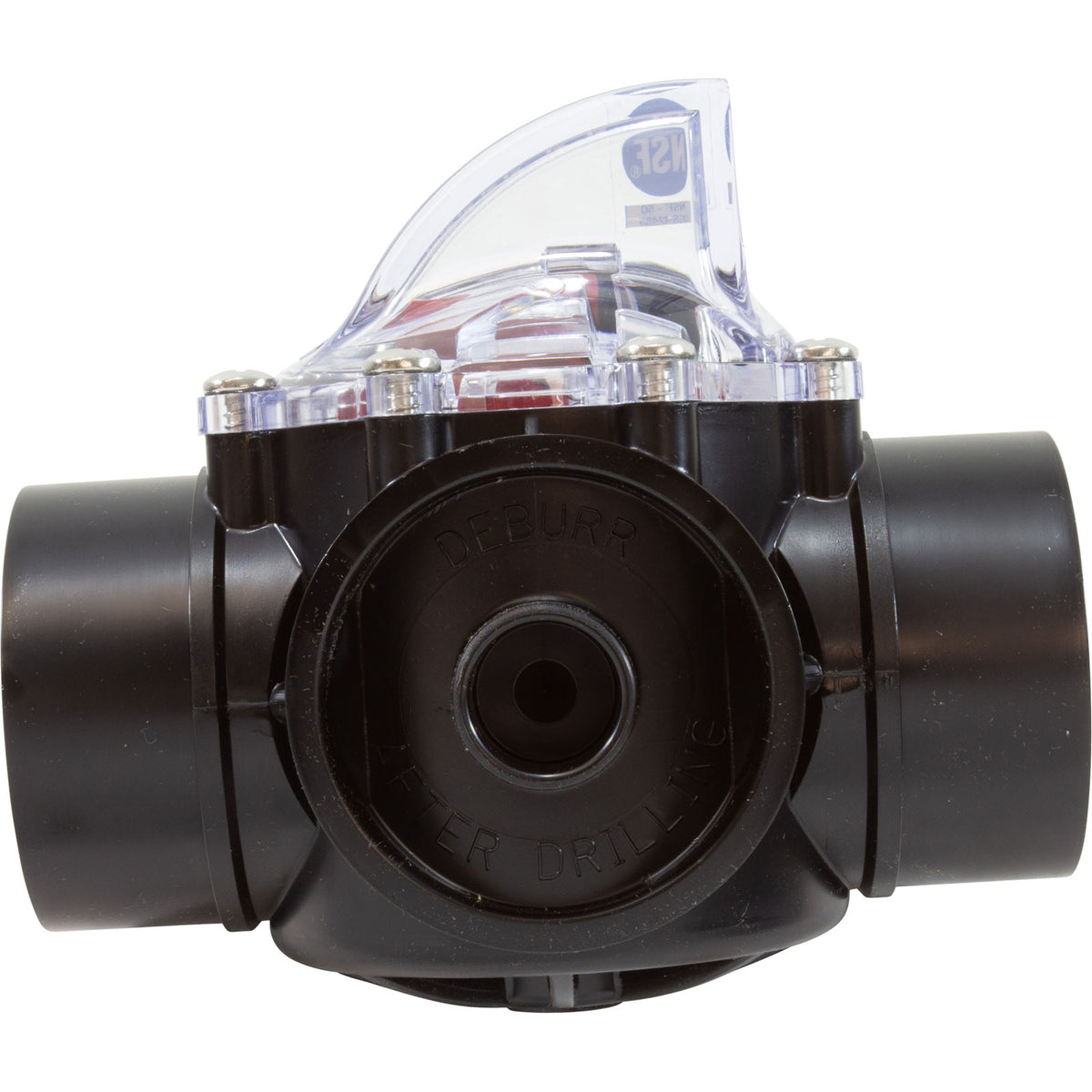 H2Flow FlowVis Flow Meter and Check Valve, 2 in / 2-1/2 in Spigot, with Safety Flapper