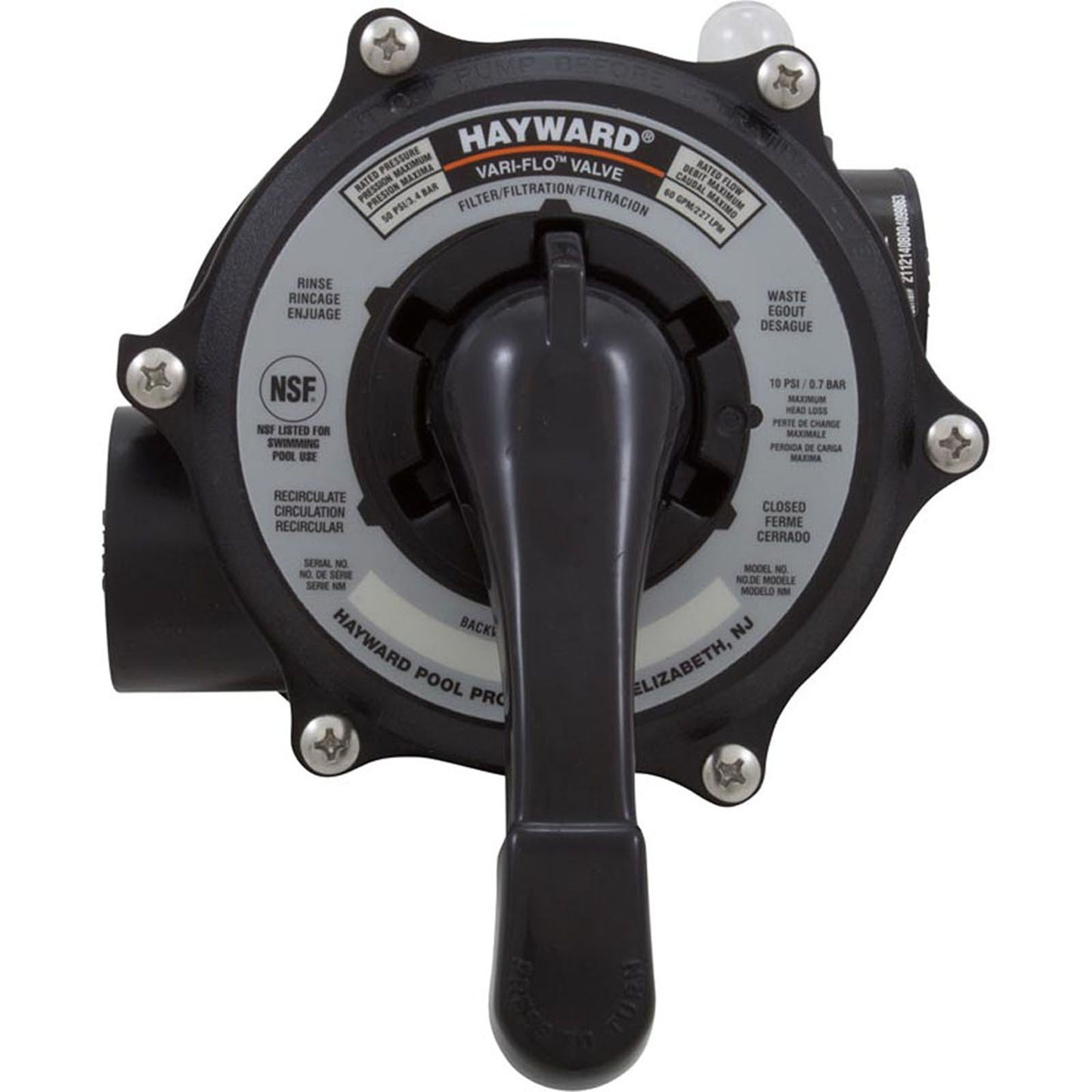 Multiport Valve, Hayward Vari-Flo, 1-1/2"FPT, 6 Position