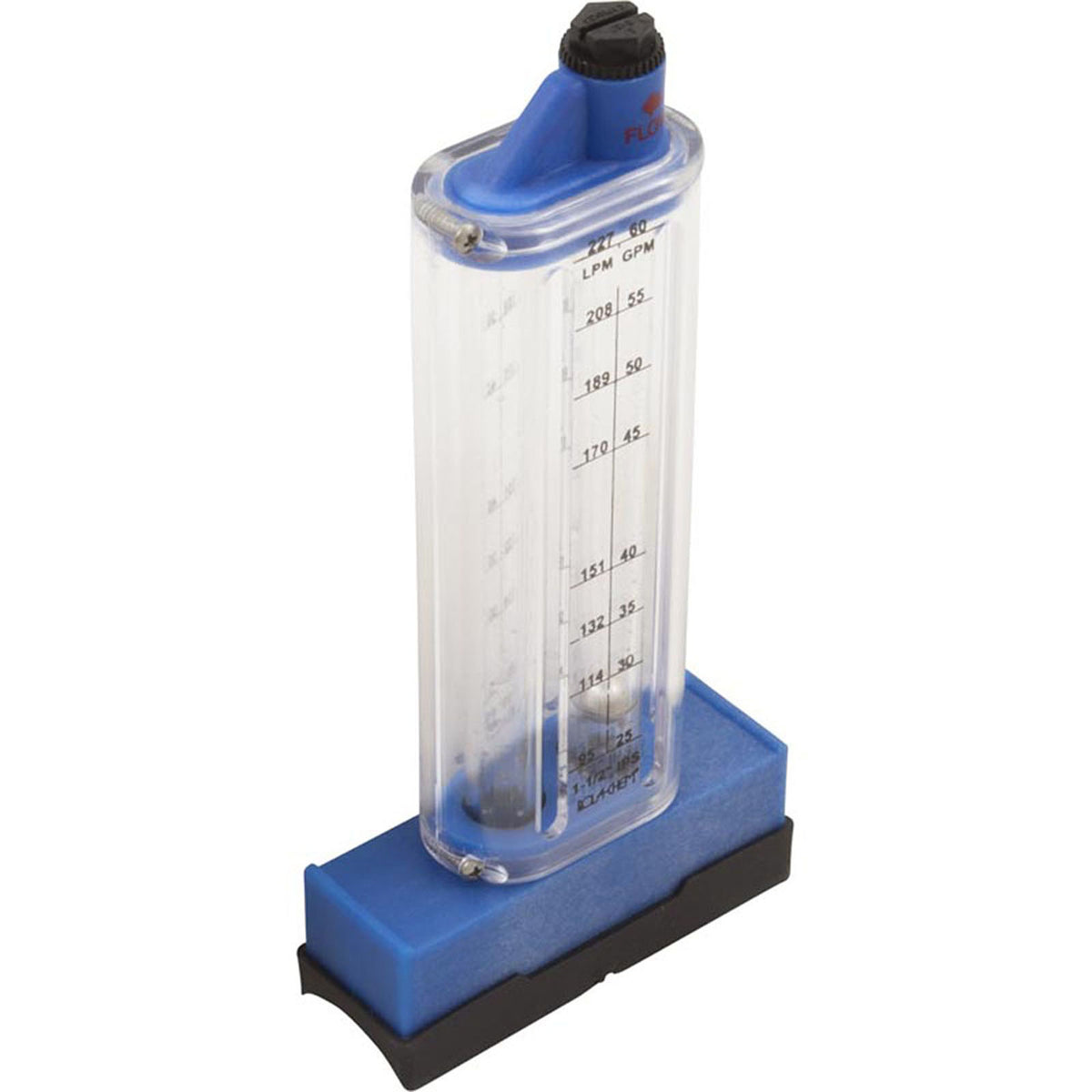 Flowmeter, Rola-Chem Top Mount, 1-1/2" PVC, 25-60 GPM